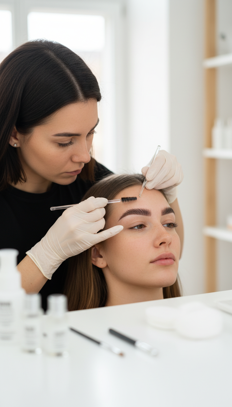 Augenbrauenlifting Behandlung bei der Anti Age Schulung in Kamen mit präziser Technik für natürlich geliftete Brauen.