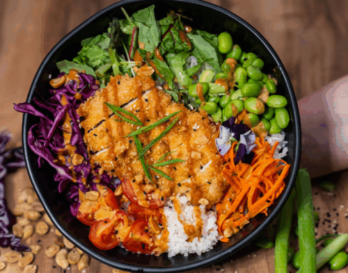 Poke Bowl mit Beilage & Dessert