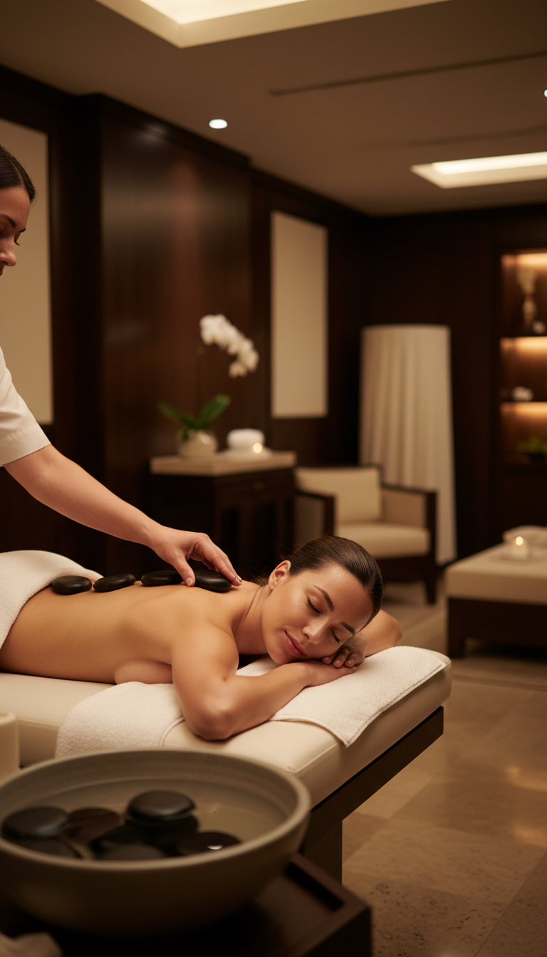 Hot Stone- oder warme Sandliege Massage – Bild 3