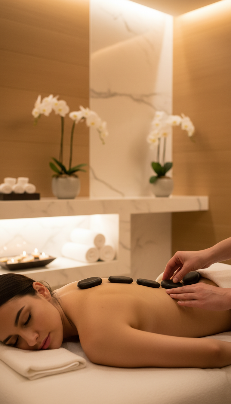 Hot Stone- oder warme Sandliege Massage – Bild 4