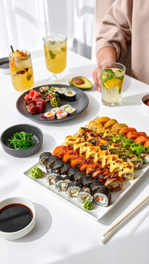 Sushi Platte & hausgemachte Drinks für 2 Personen