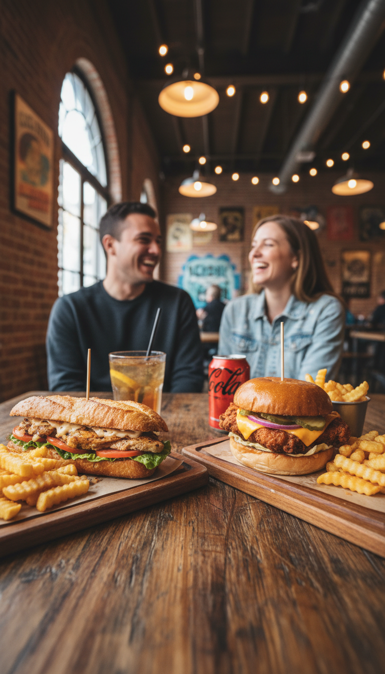 Crispy Baguette oder Chicken Burger Menü für 2 Personen – Bild 3