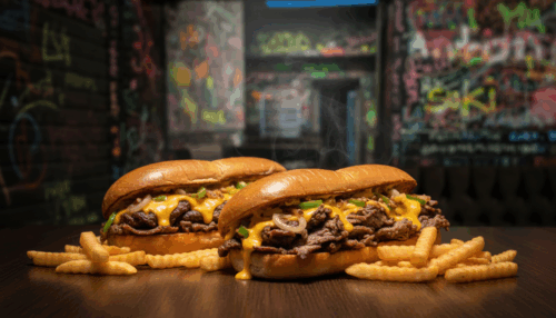 Philly Cheesesteak Sandwich & Beilagen für 2 Personen