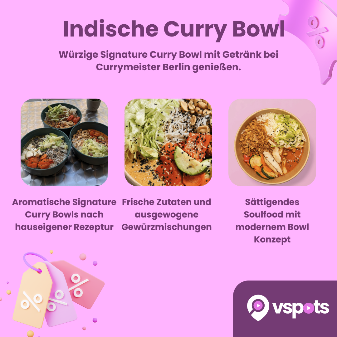 Indische Curry Bowl & Getränk für 2 Personen – Bild 5