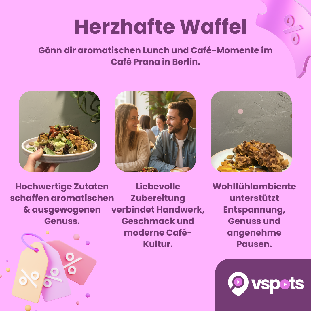 Lunch oder herzhafte Waffel & Heißgetränk für 2 Personen – Bild 5