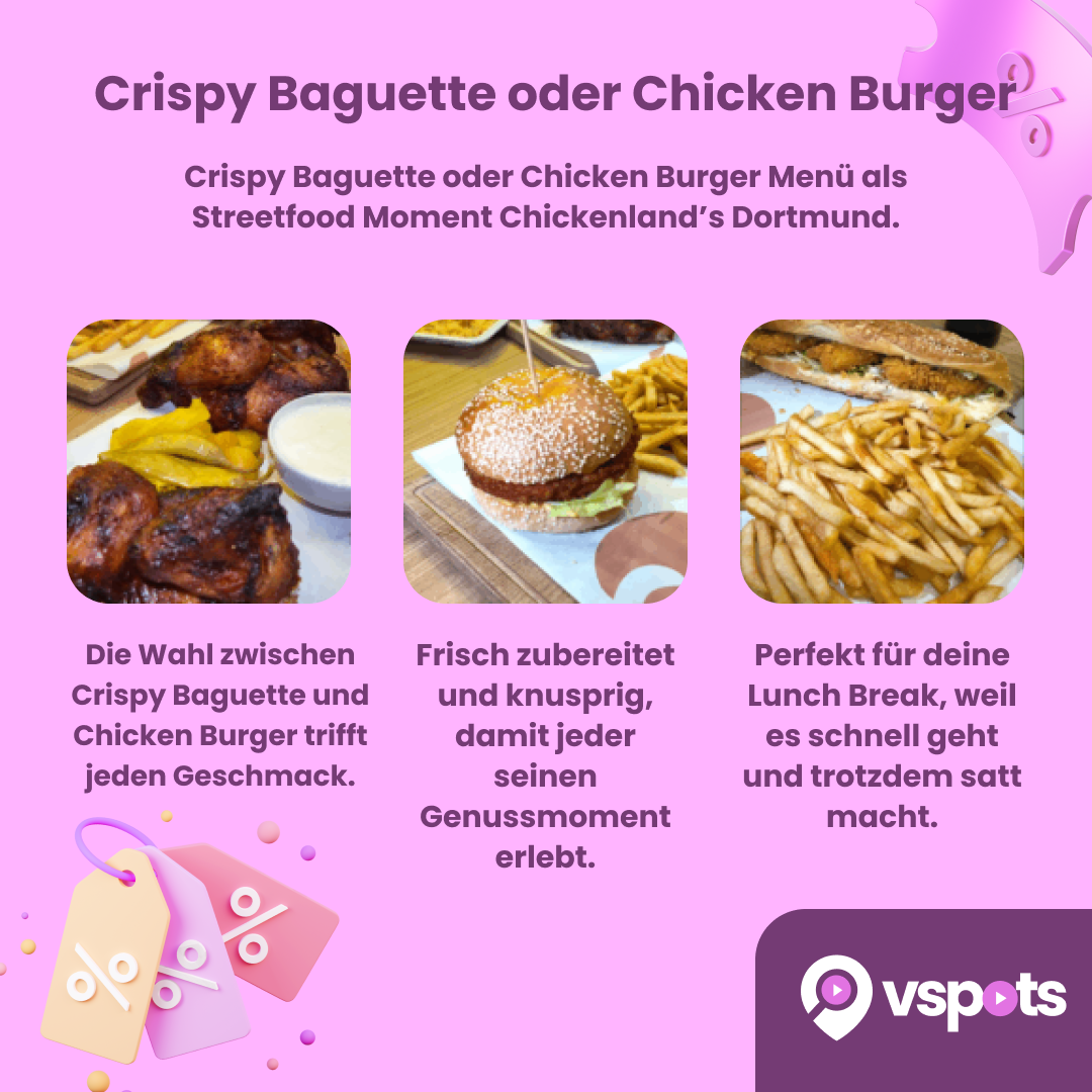 Crispy Baguette oder Chicken Burger Menü für 2 Personen – Bild 6