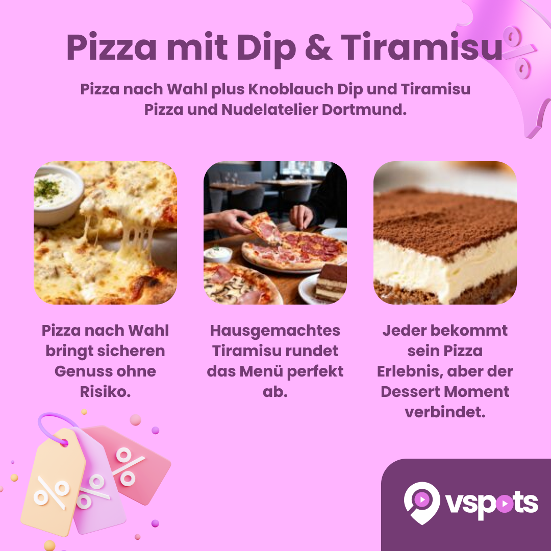 Pizza mit Dip & Tiramisu für 2 Personen – Bild 5