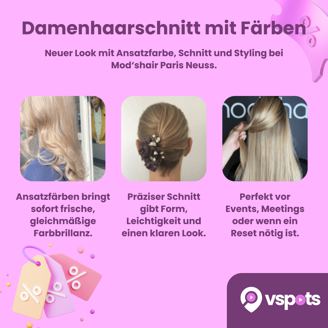 Damenhaarschnitt mit Ansatzfärben, Waschen & Styling – Bild 6