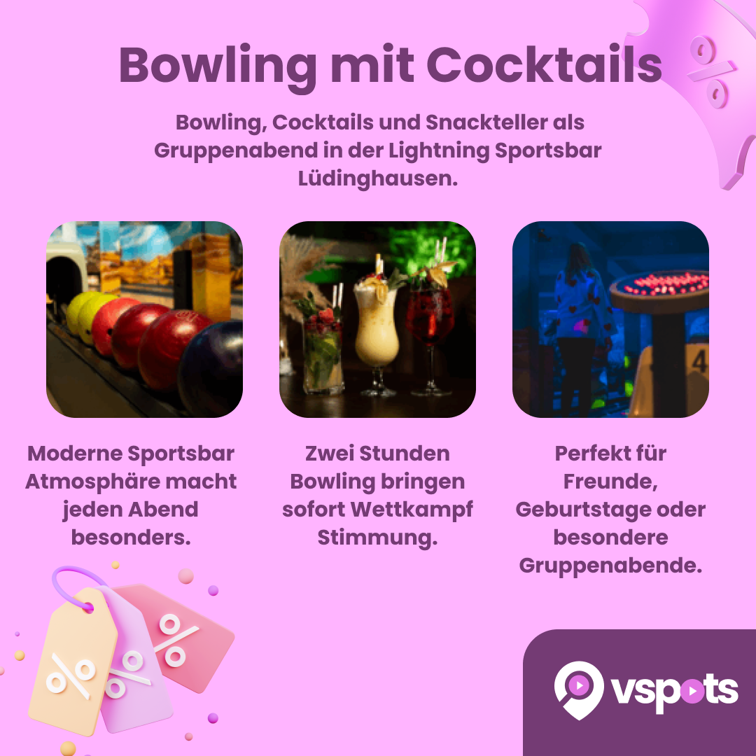 Bowling mit Cocktails & Snackteller für 4 Personen – Bild 5