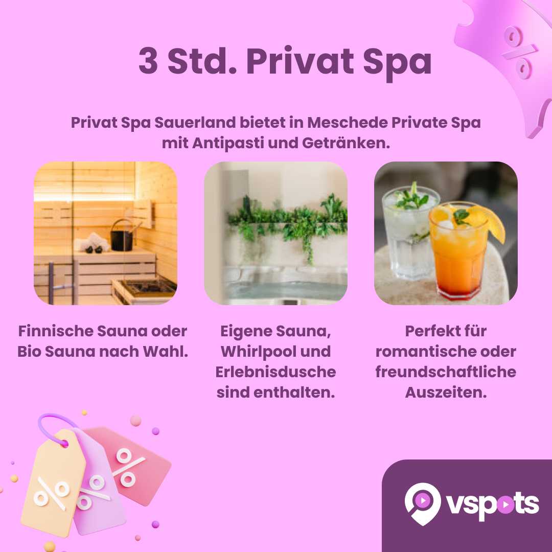 3 Std. Privat Spa mit Antipastiplatte & Getränken für 2 Personen – Bild 7
