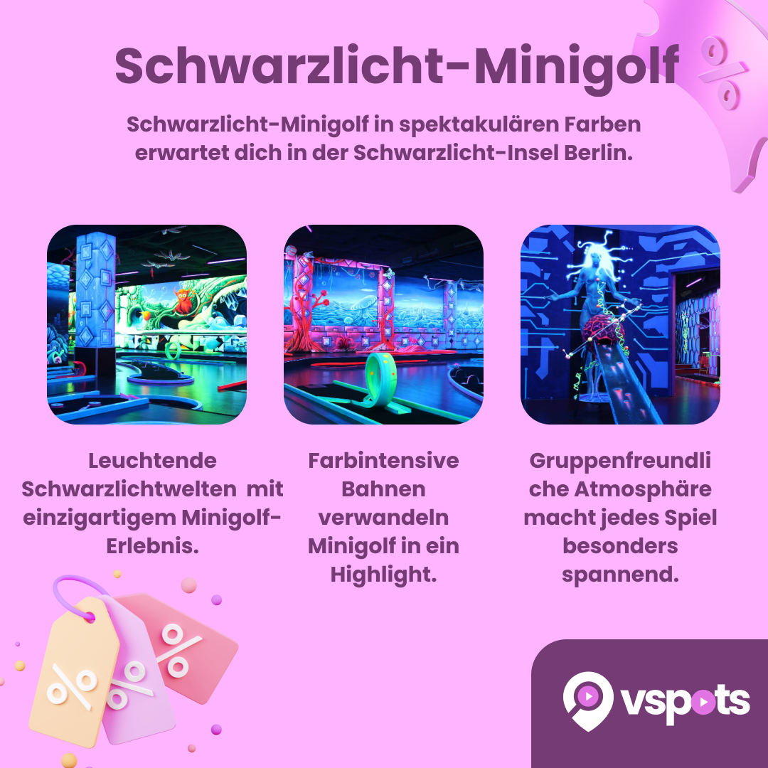 Schwarzlicht-Minigolf für 2 Personen – Bild 5