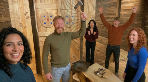 Axtwerfen für 4 Personen