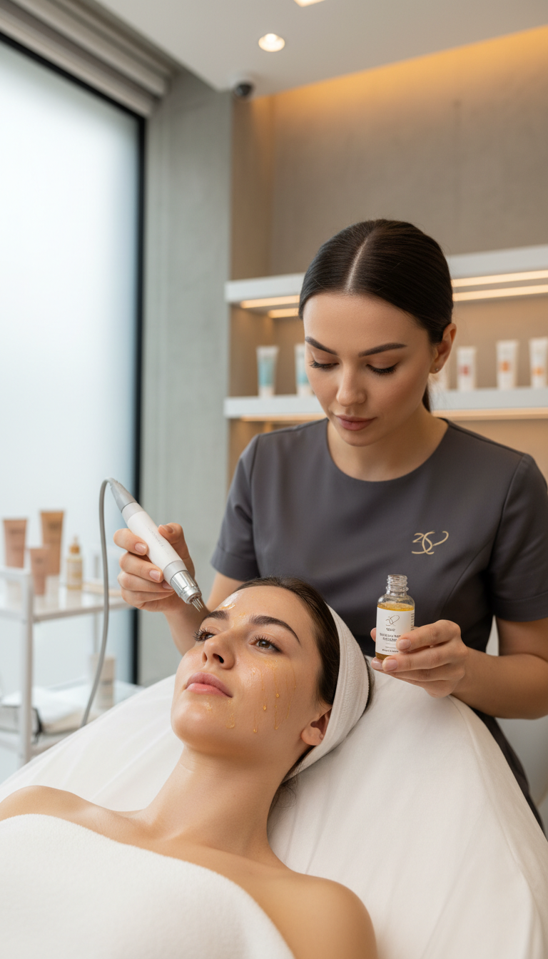 Kosmetisches Microneedling mit Lachs-DNA & Goldserum – Bild 4