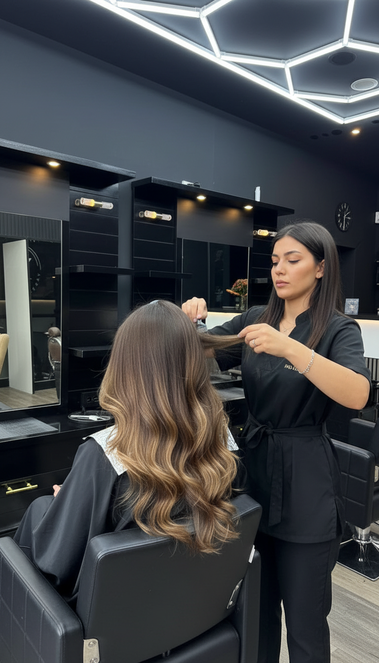 Balayage mit Glossing, Schnitt & Styling – Bild 4