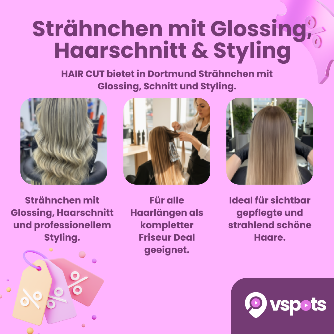 Strähnchen mit Glossing, Haarschnitt & Styling – Bild 5
