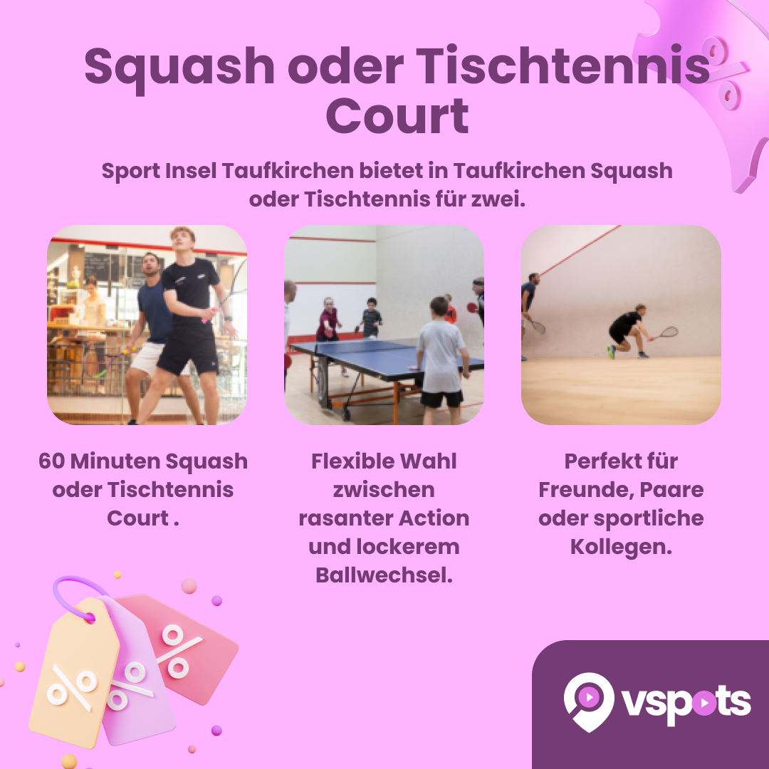 Squash oder Tischtennis Court für 2 Personen – Bild 6