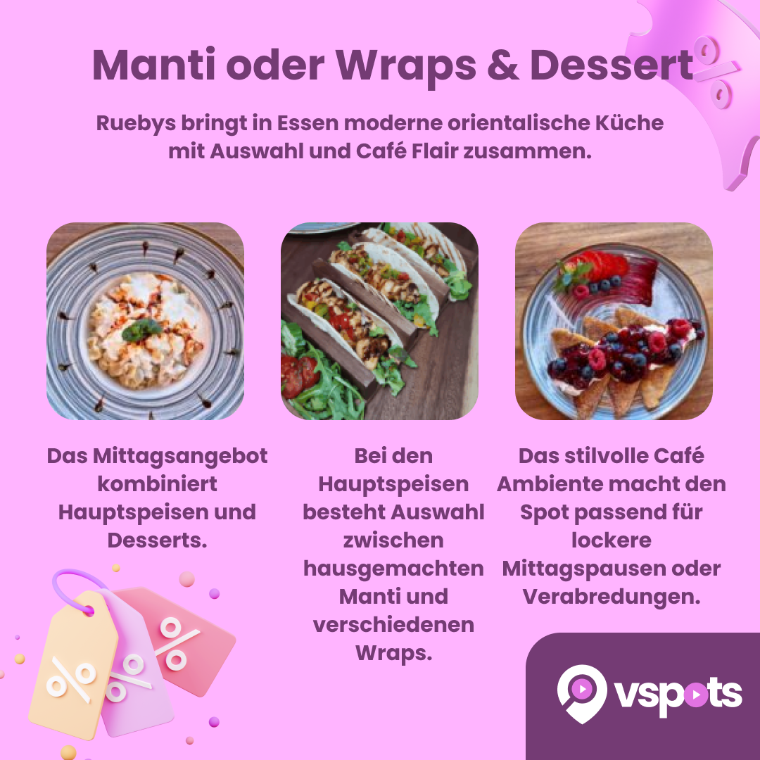 Manti oder Wraps und Dessert für 2 Personen – Bild 7
