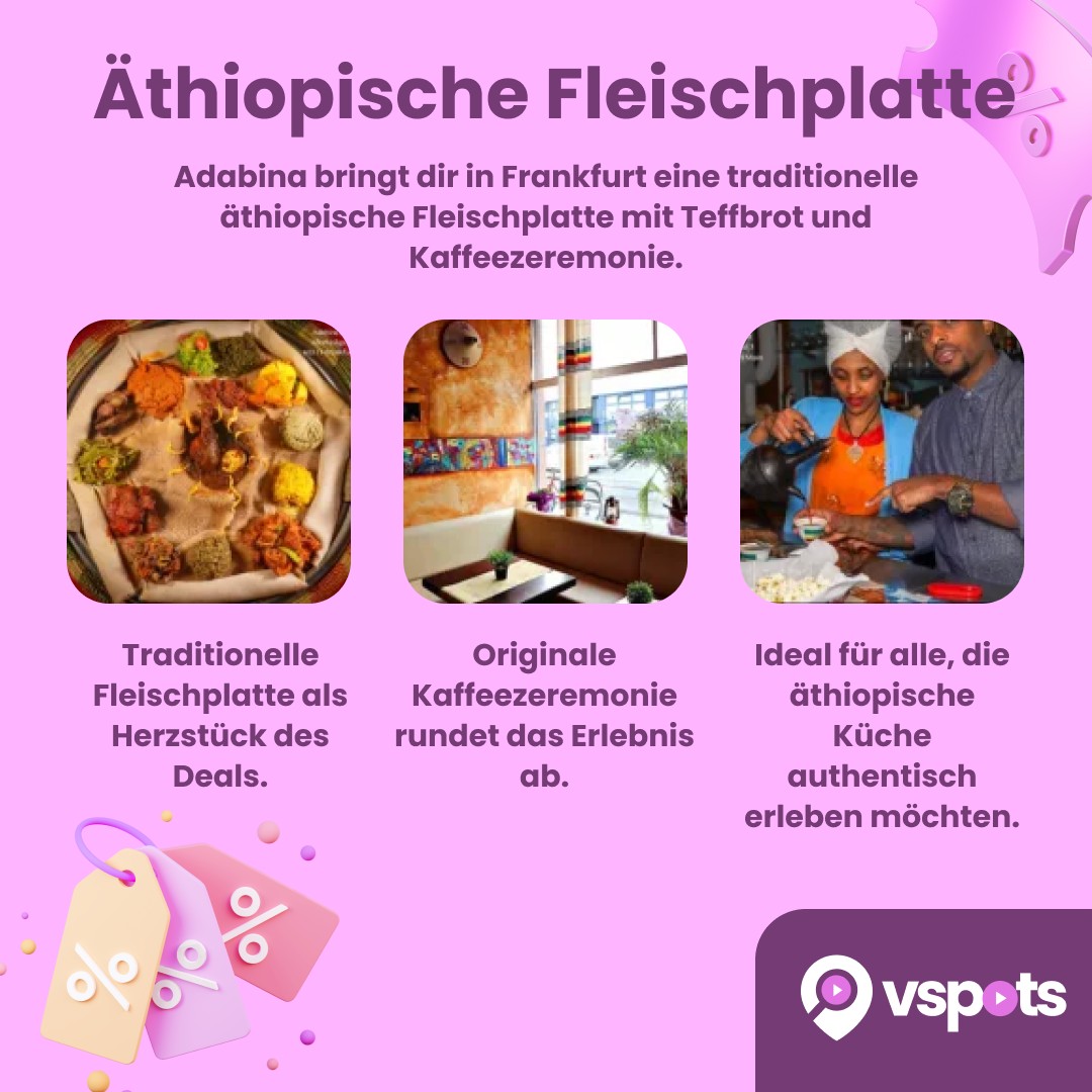 Äthiopische Fleischplatte mit Teffbrot und traditionellem Kaffee – Bild 6