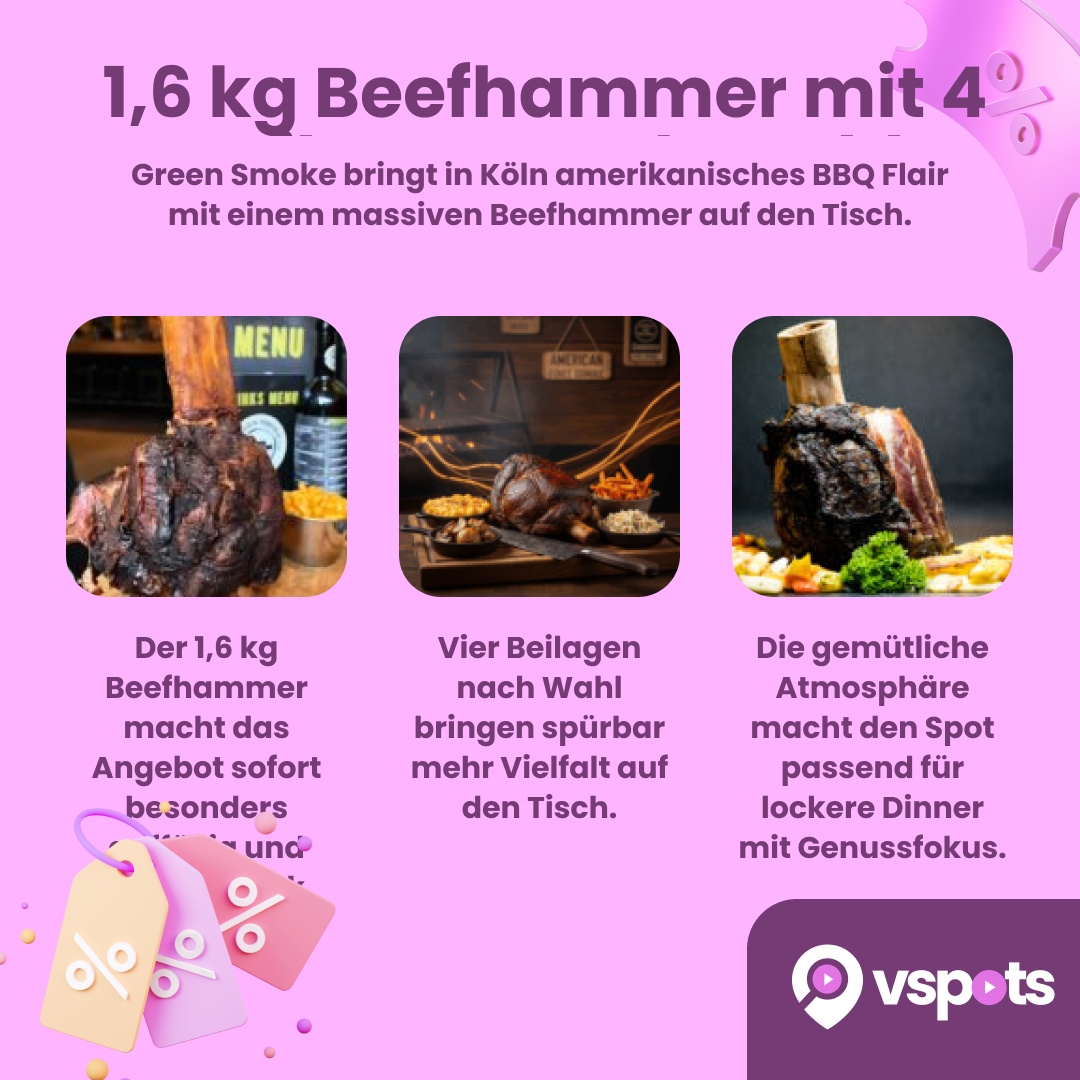 1,6 kg Beefhammer mit 4 Beilagen nach Wahl – Bild 6
