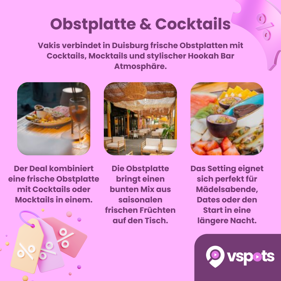 Obstplatte und Cocktails oder Mocktails für 2 Personen – Bild 7