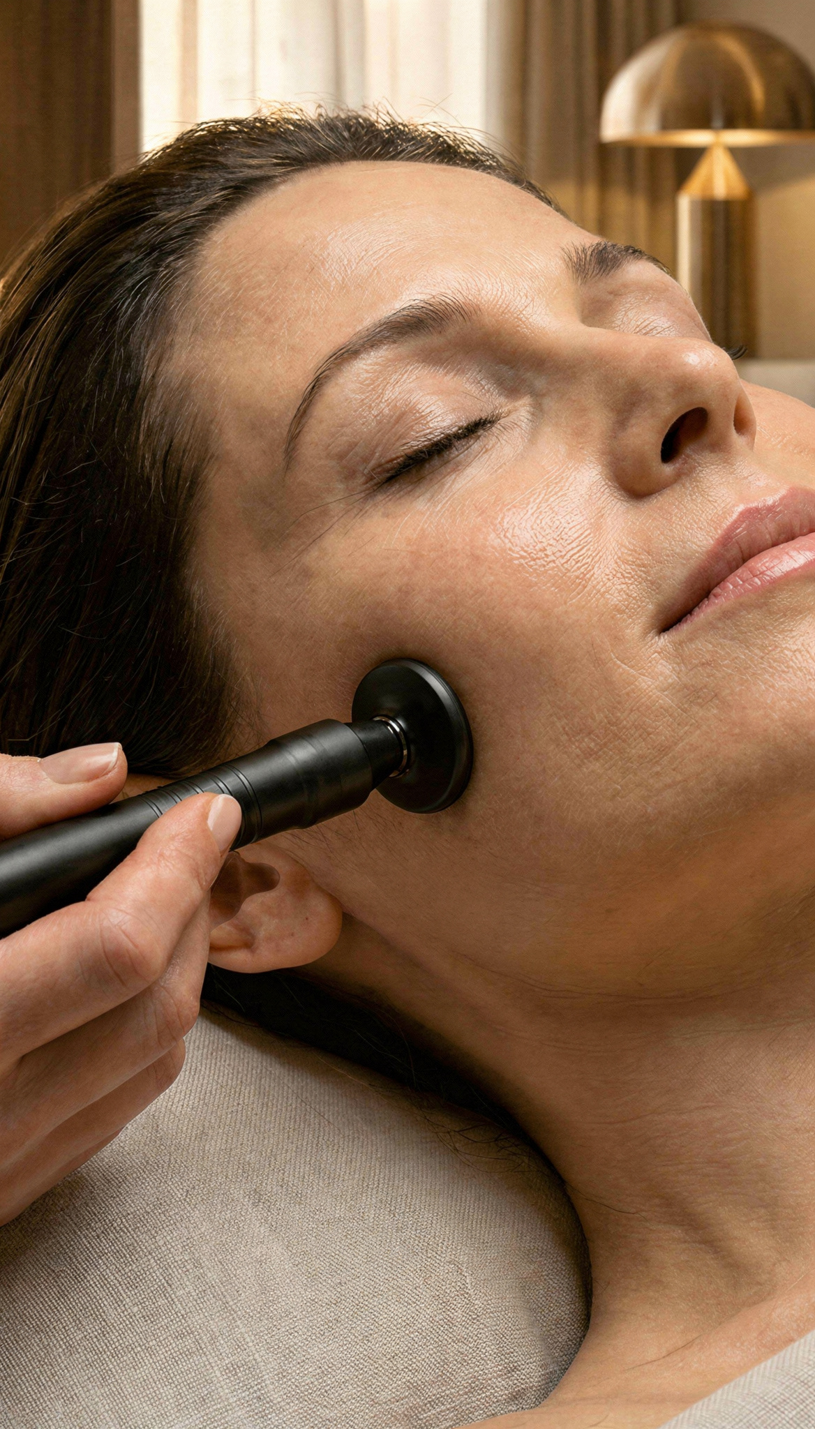 Nahaufnahme einer ProceA Lifting Behandlung im Gesicht im Jade Institut Düsseldorf