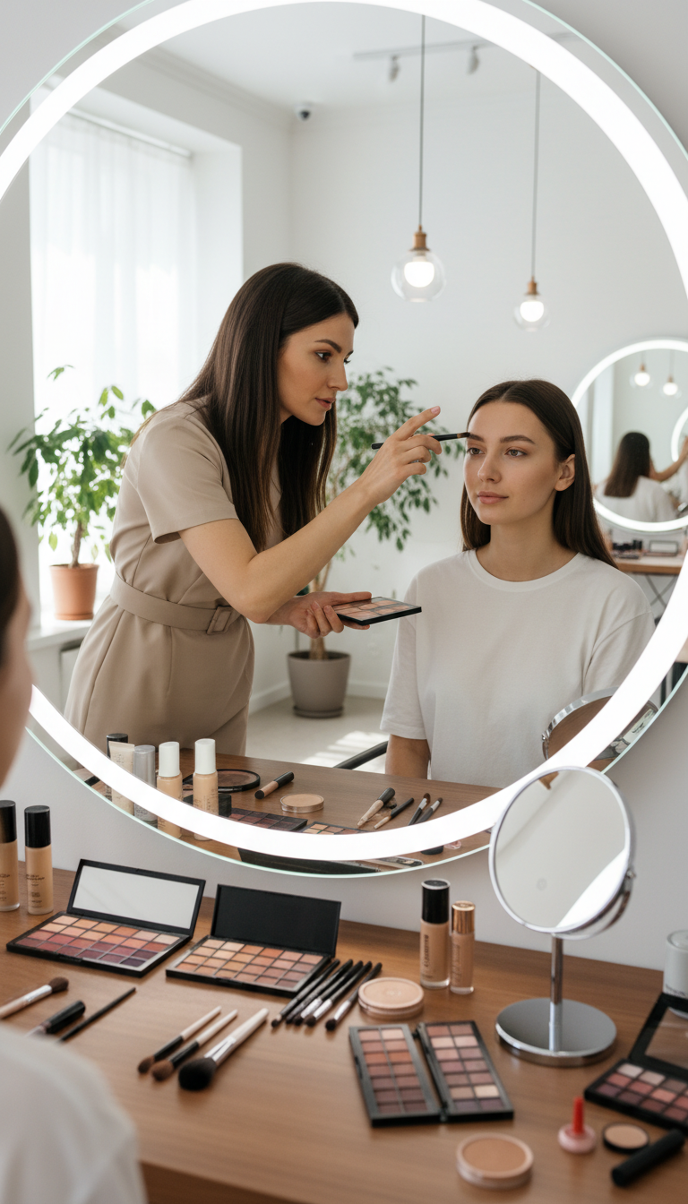 Make up Workshop mit Spiegelansicht bei Verena Bender in Overath