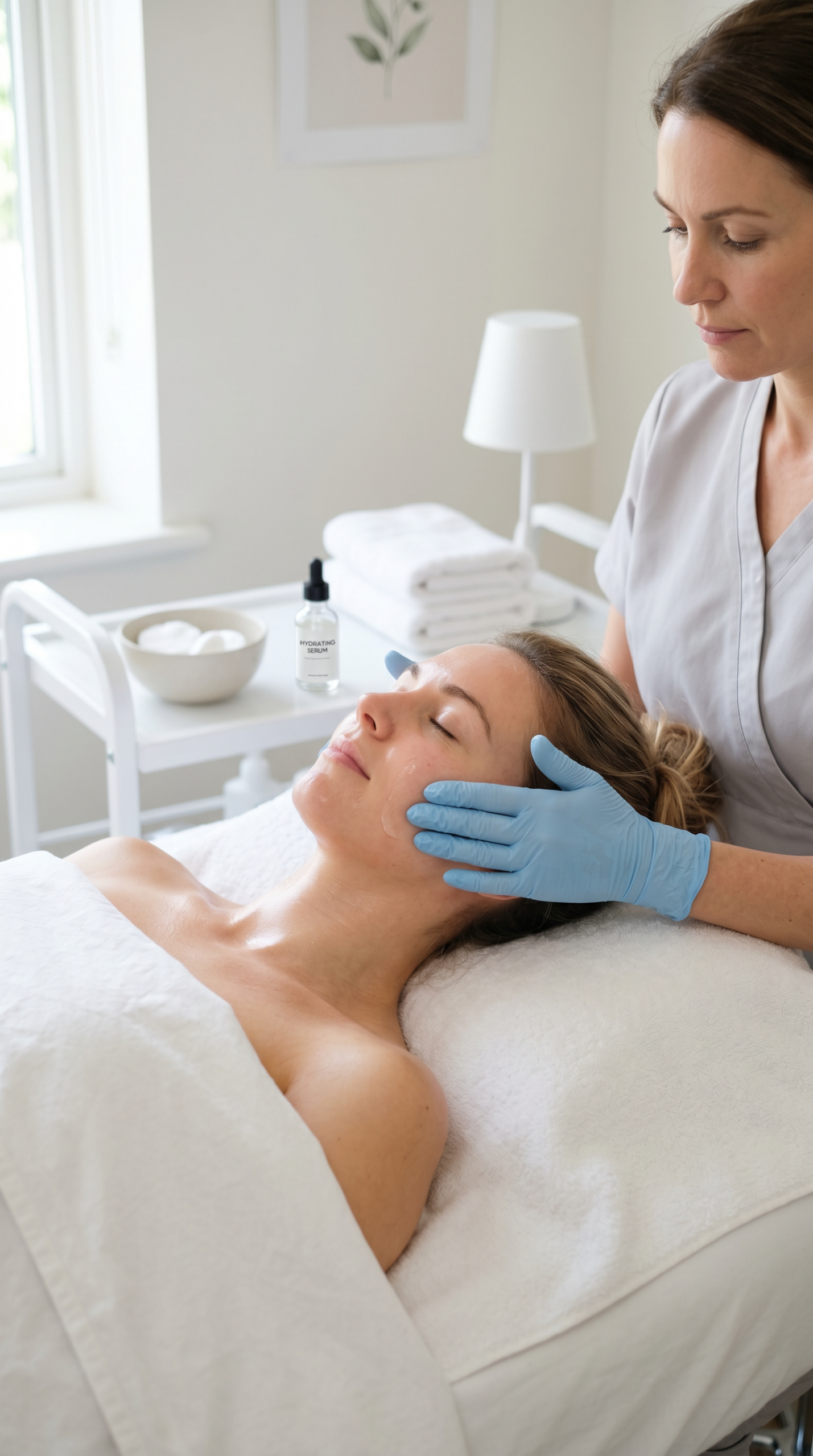 Klassische Gesichtsbehandlung im Asal Kosmetikstudio Dortmund – auftragendes Serum und professionelle Gesichtspflege für eine gepflegte Haut