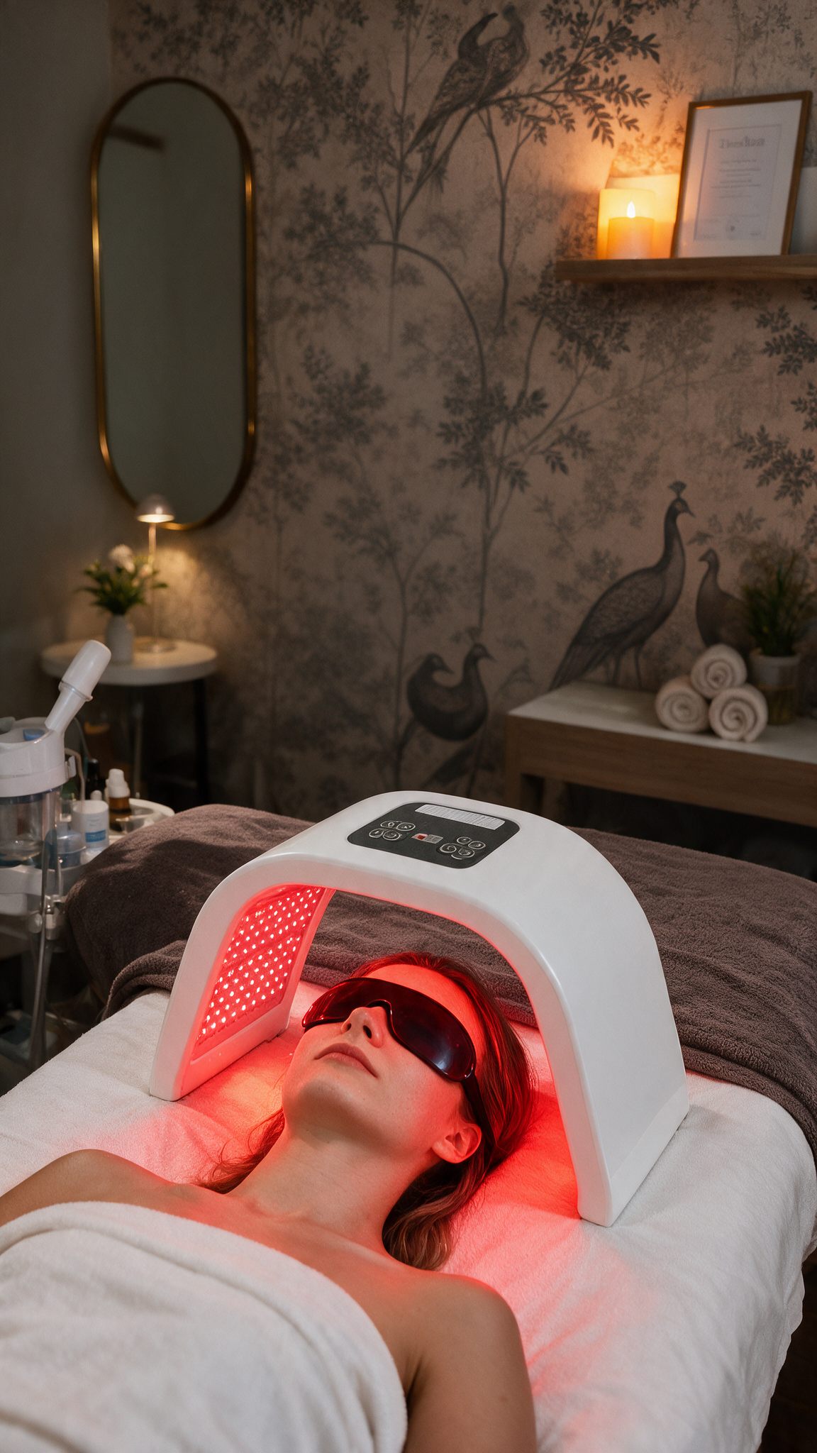 Korean Facial Glass Skin Signature bei Zakia Skin Rituals in Düsseldorf mit LED Lichttherapie für intensive Hautpflege, Feuchtigkeit und einen frischen Glow