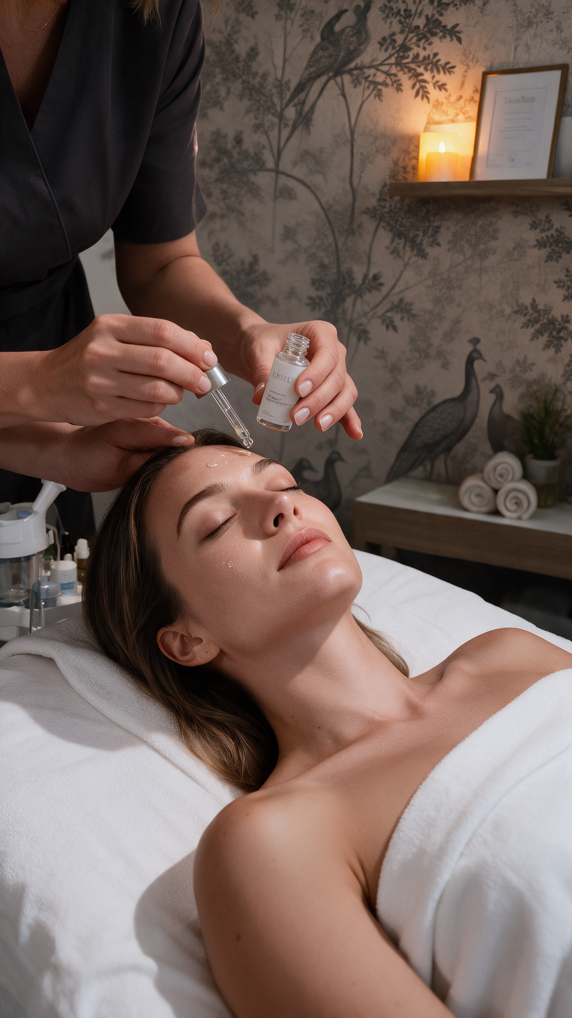 Korean Facial Glass Skin Signature bei Zakia Skin Rituals in Düsseldorf mit Serum Anwendung für ausgewählte Wirkstoffe, intensive Feuchtigkeit und einen frischen Glow