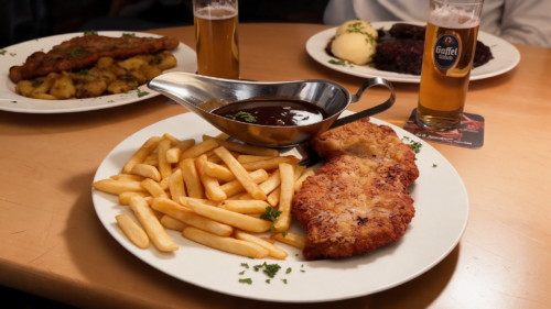 Schnitzel mit Pommes für 2 Personen
