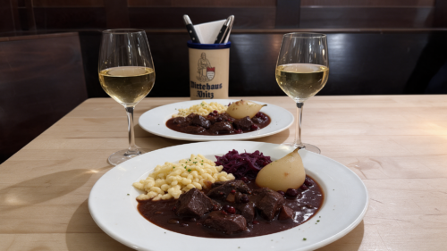 3-Gänge-Hirschmenü & Wein für 2 Personen
