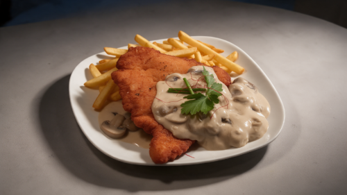 Schnitzel mit Pommes für 2 Personen